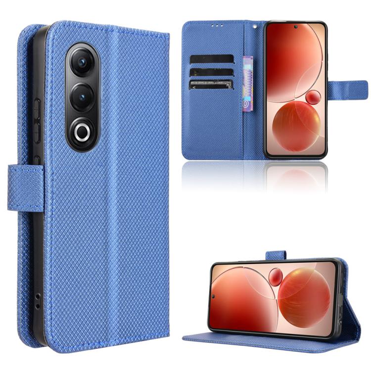Funda de Cuero Itel S25 4G con Textura de Diamante (Azul)