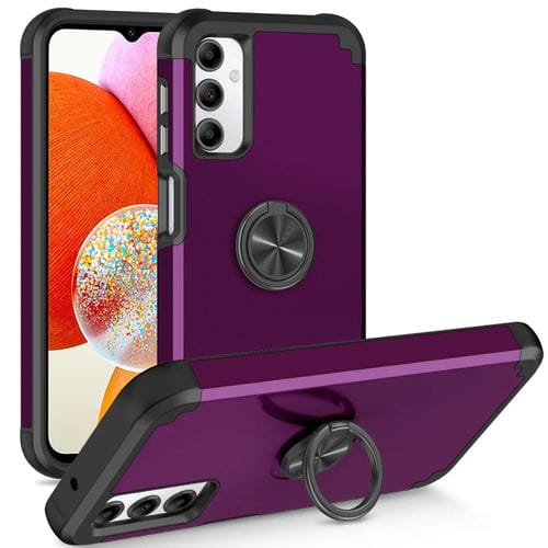 Funda para Samsung Galaxy A14 5G L2 Magnética con Soporte de Anillo Giratorio (Púrpura Oscuro)