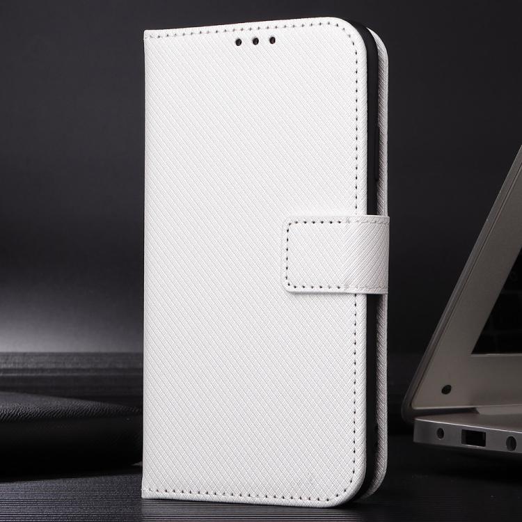 Funda de Cuero con Textura de Diamante para OnePlus Ace 5 5G / 5 Pro 5G / 13R 5G (Blanca)