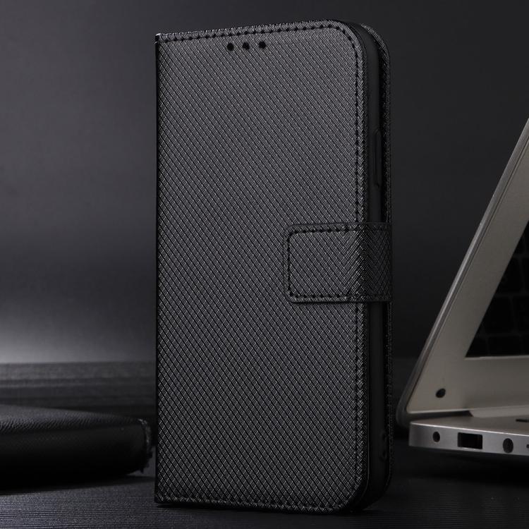 Funda de Cuero con Textura de Diamante para OnePlus Ace 5 5G / 5 Pro 5G / 13R 5G (Negra)