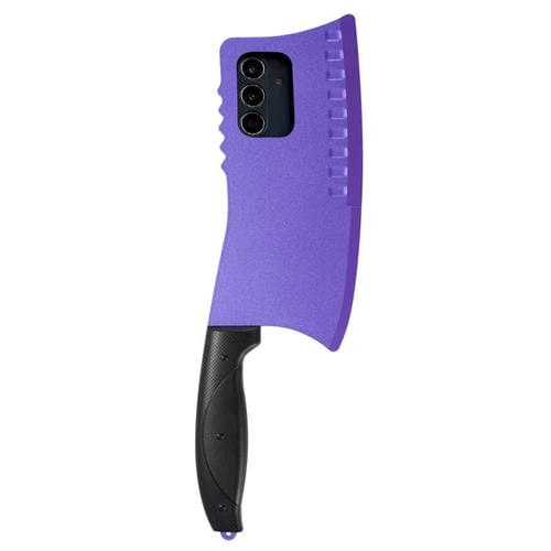 Funda de TPU + PC con diseño de cuchillo de cocina simulado para Samsung Galaxy S25 5G (morado)