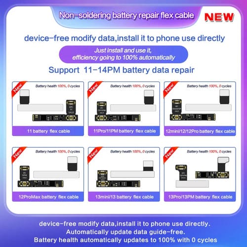 Reparaturkabel für externe Batterie I2C für iPhone 15 / 15 Plus