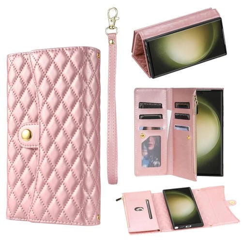 Estuche para Teléfono Samsung Galaxy Note10 + Billetera Múltiples Tarjetas Cremallera (Oro Rosa)