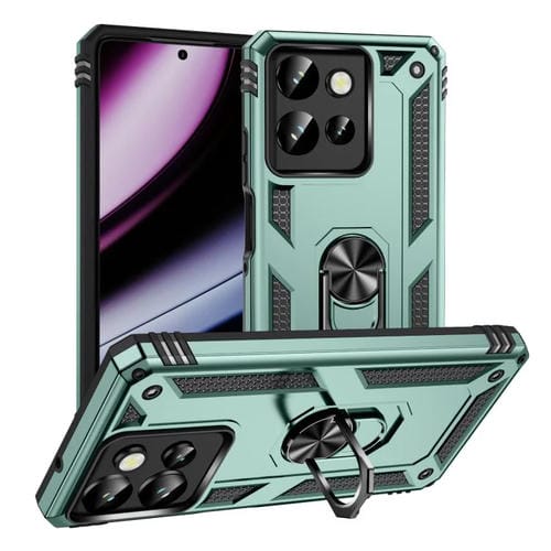 Funda TPU + PC para Motorola Moto G Play 2025 y G Power 2025 a Prueba de Golpes con Soporte (Verde Oscuro)