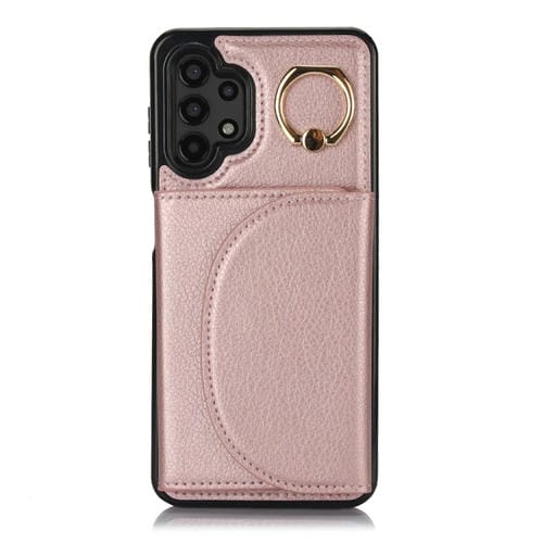 Funda para Teléfono Samsung Galaxy A13 4G 5G Ym007 con Soporte para Anillo y Tarjeta (Oro Rosa)