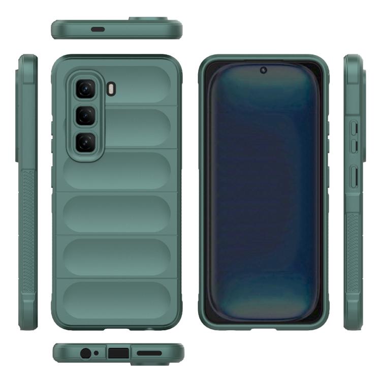 Funda TPU + Franela Protección Mágica Global para Infinix Hot 50 Pro 4G (Verde Oscuro)