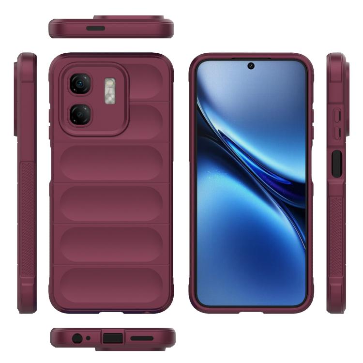 Funda TPU y Franela Infinix Hot 50I 4G Protección Mágica Global (Rojo Vino)