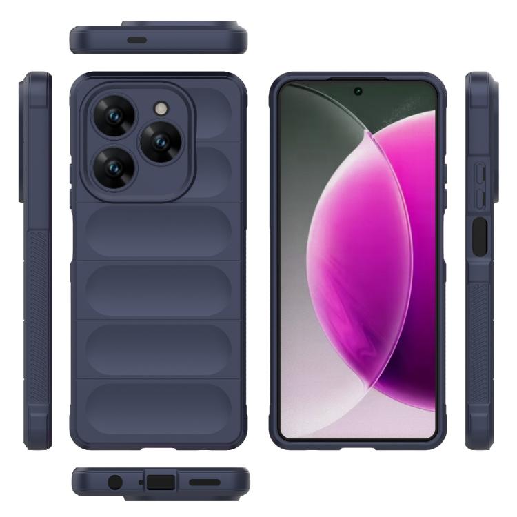 Funda TPU + Franela Tecno Spark 20 Pro 4G Protección Mágica Global (Azul Oscuro)