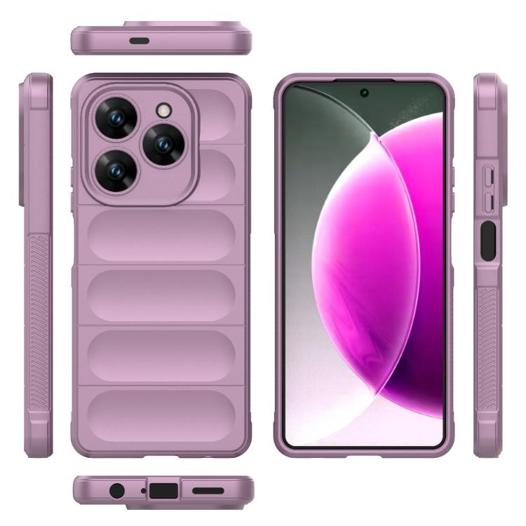 Funda TPU + Franela Tecno Spark 20 Pro 4G Protección Mágica Global (Morada)