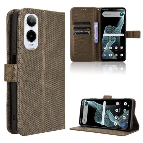 Funda de Cuero para Cricket Icon 6 con Textura de Diamante (Marrón)