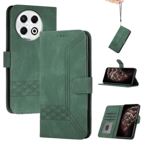 Funda de Cuero con Tapa Cúbica para Tecno Spark 30 Pro 4G (Verde)