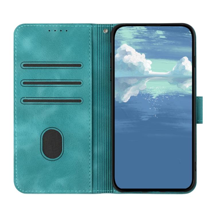 Funda de Cuero Infinix Hot 30 Play y Hot 30 Play Nfc con Diseño de Líneas y Tacto Suave (Azul Claro)