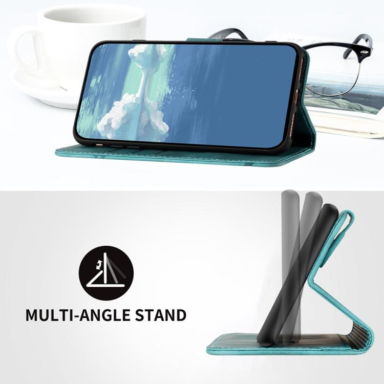 Funda de Cuero Infinix Hot 30 Play y Hot 30 Play Nfc con Diseño de Líneas y Tacto Suave (Azul Claro)