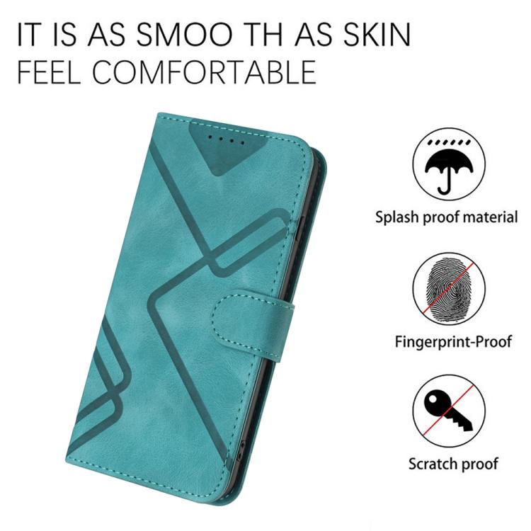 Funda de Cuero Infinix Hot 30 Play y Hot 30 Play Nfc con Diseño de Líneas y Tacto Suave (Azul Claro)
