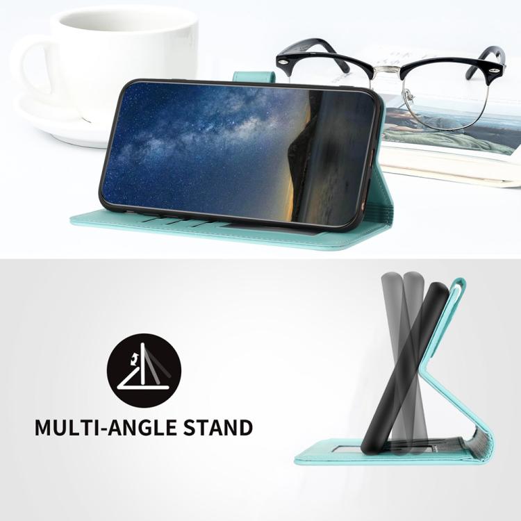 Funda de Cuero con Tapa y Relieve Flor de Datura para Infinix Hot 50 Pro 4G (Azul Claro)