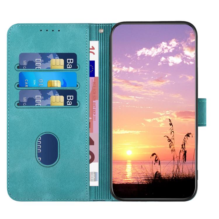 Funda de Cuero con Relieve de Cabeza de Elefante para Infinix Hot 20 4G con Cordón (Azul Claro)