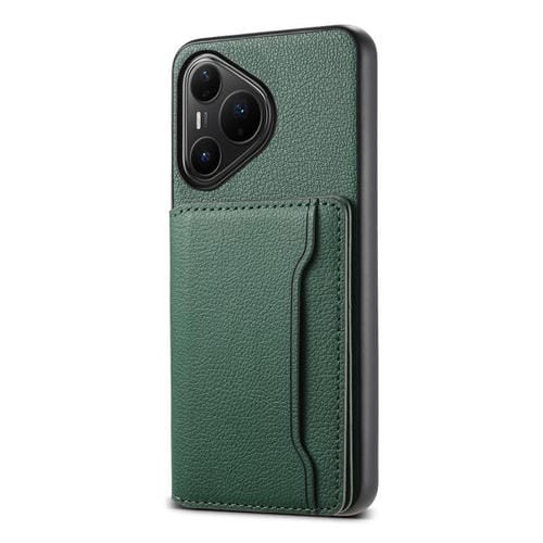 Funda para Huawei Pura 80 Pro / 80 Pro+ 5G con textura de becerro y diseño de cartera, cobertura total (verde)
