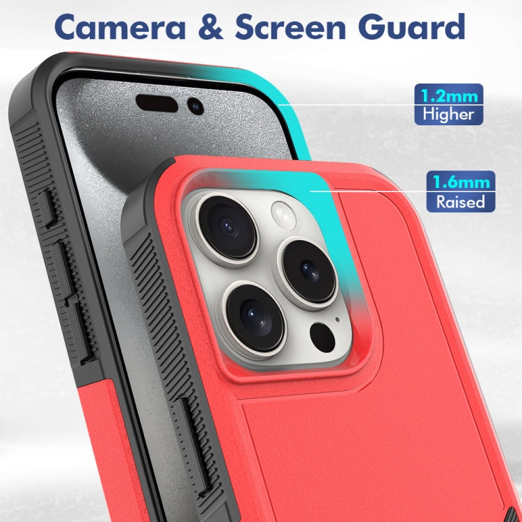 Funda de Teléfono 2 En 1 PC + TPU para iPhone 16 Pro (Roja)