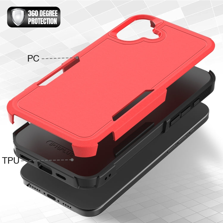 Funda de Teléfono 2 En 1 PC + TPU iPhone 16 Plus (Roja)