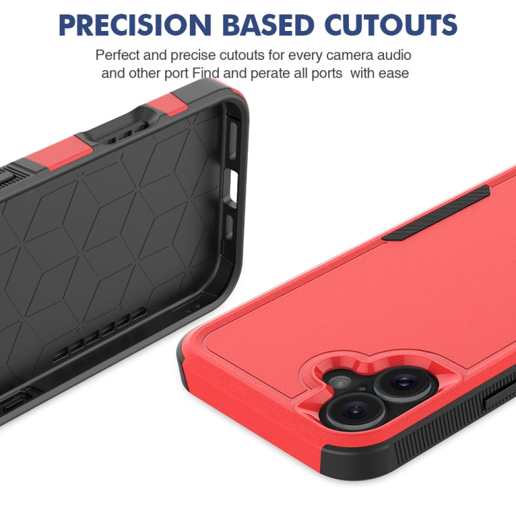 Funda de Teléfono 2 En 1 PC + TPU iPhone 16 Plus (Roja)