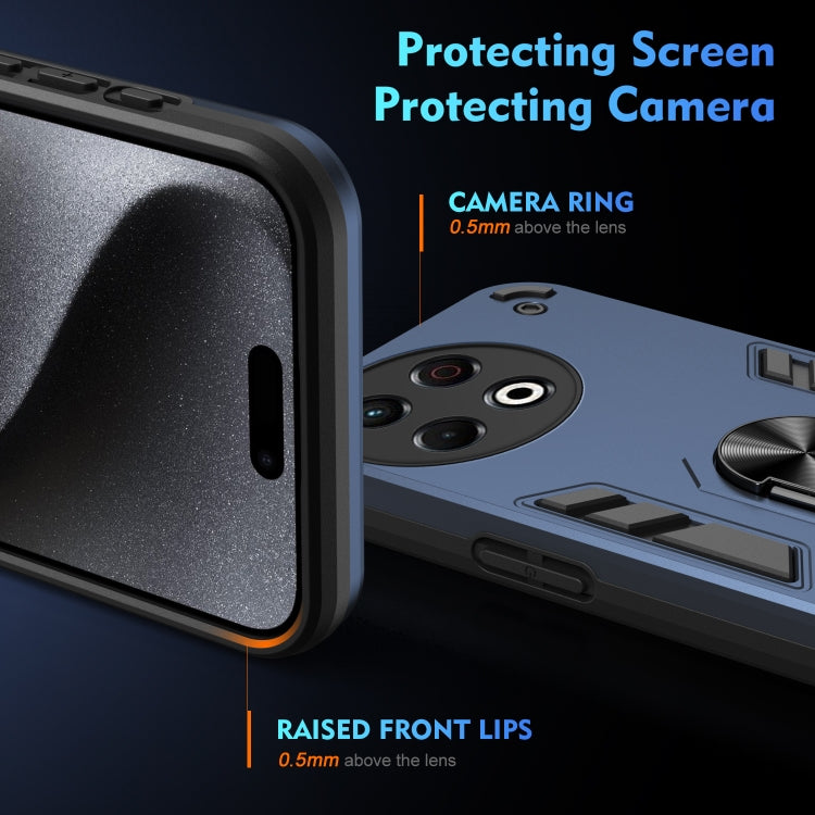 Funda para Teléfono Tecno Spark 30 Pro con Soporte de Anillo y Protección a Prueba de Golpes (Azul)