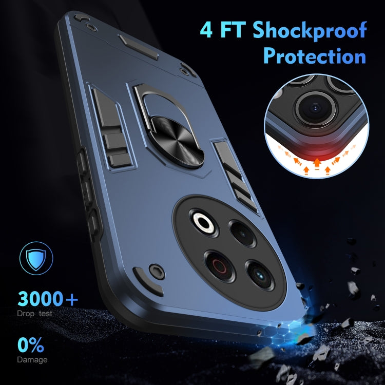 Funda para Teléfono Tecno Spark 30 Pro con Soporte de Anillo y Protección a Prueba de Golpes (Azul)