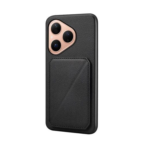 Funda para Huawei Pura 80 5G D04 con textura de becerro y ranura para dos tarjetas (negra)