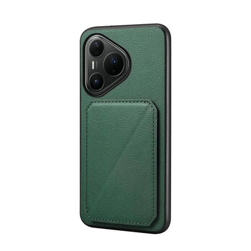 Funda para Huawei Pura 80 Pro / 80 Pro+ 5G D04 con textura de becerro y ranura para dos tarjetas (verde)