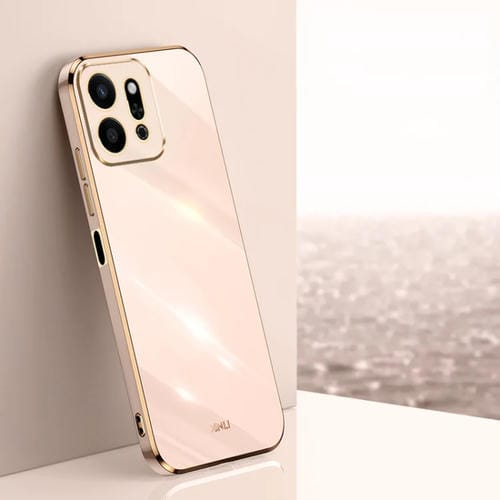 Funda para Honor Play9T 5G Xinli TPU con Borde Dorado y Revestimiento 6D (Rosa)