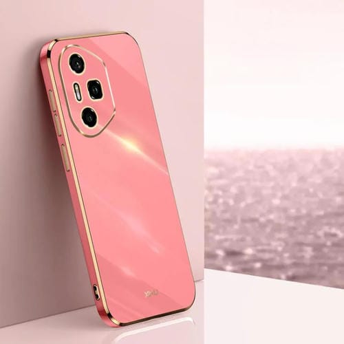 Funda para Honor 300 Pro Xinli con Borde Dorado y Revestimiento 6D Recto de TPU (Rojo Espino)