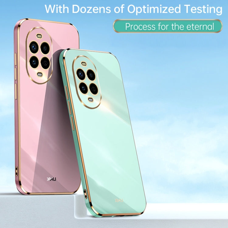Funda TPU Huawei Nova 13 Pro Xinli con Borde Dorado y Revestimiento 6D Recto (Blanca)