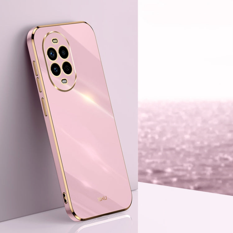 Funda TPU con Borde Dorado y Revestimiento 6D Recto para Huawei Nova 13 Pro Xinli (Morado Cereza)