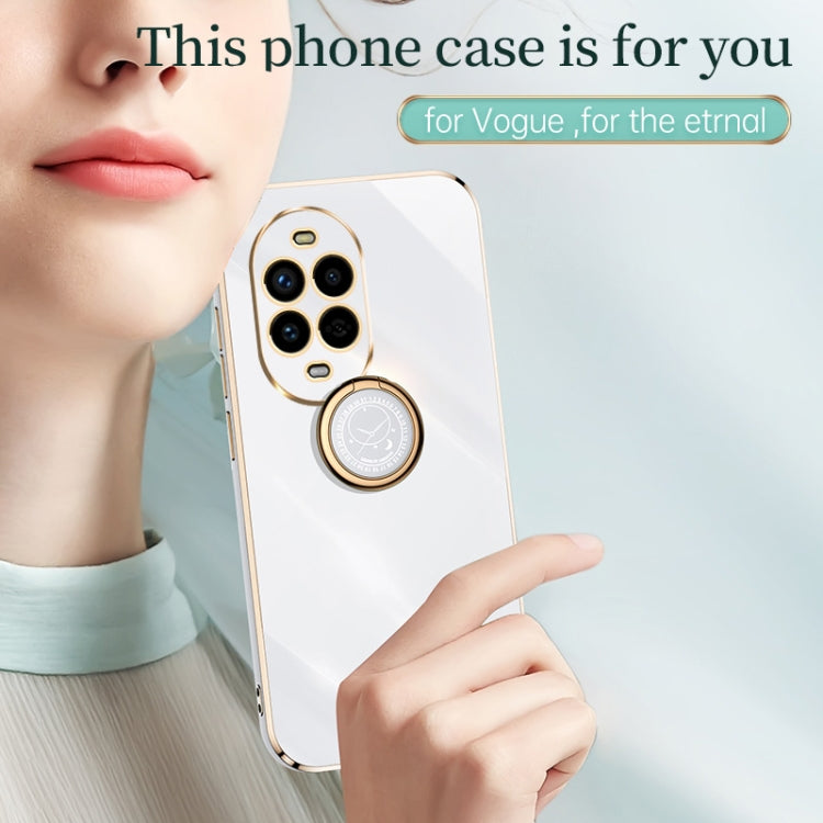 Funda TPU Huawei Nova 13 Pro Xinli a Prueba de Golpes con Borde Dorado y Soporte para Anillo (Verde Menta)