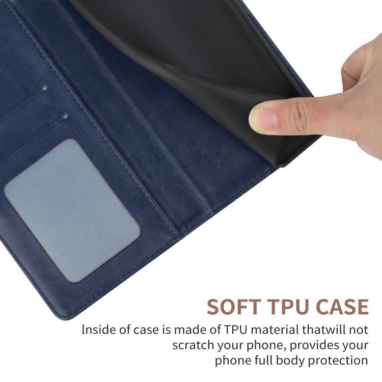 Funda de cuero con tapa en forma de Y para TCL 60 SE/605 (azul)