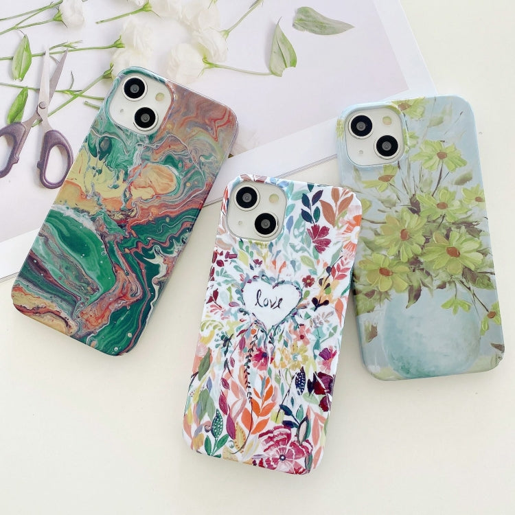 Barniz para Funda de PC para iPhone 16 Plus con Barra de Agua (Crisantemo Pequeño)