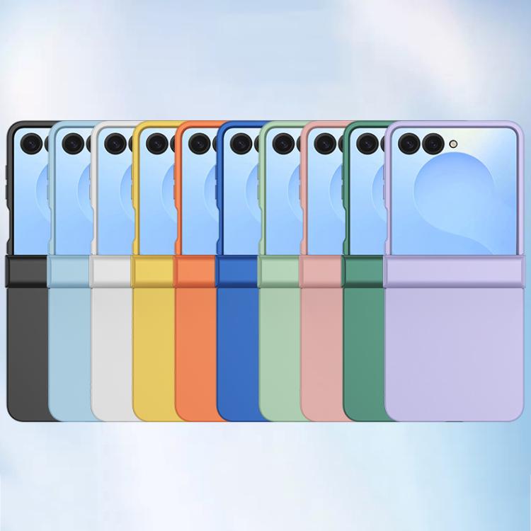 Funda de PC de 3 piezas para Samsung Galaxy Z Flip7 con tacto suave y cobertura total, a prueba de golpes (negra)