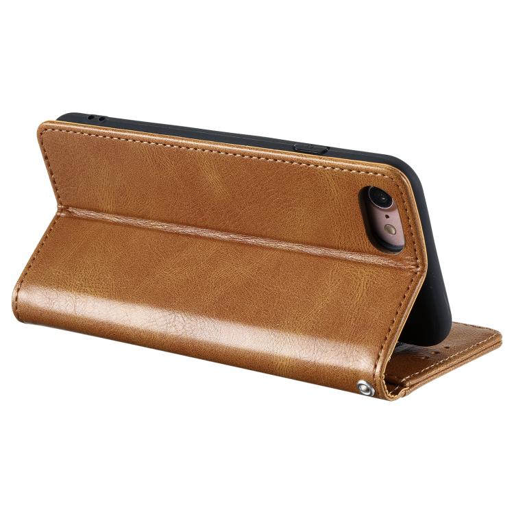 Funda para Teléfono de Cuero con Billetera para iPhone 16E con Capacidad para 6 Tarjetas (Marrón)