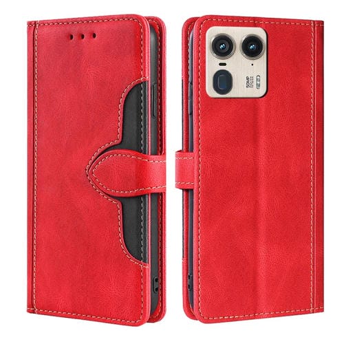 Funda de Cuero con Hebilla Magnética para Motorola Edge 50 Ultra (Rojo)