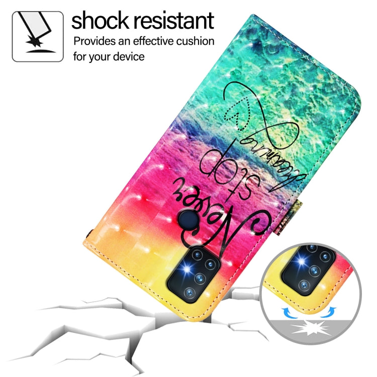 Funda de Cuero con Tapa Horizontal y Pintura 3D para OnePlus Nord N10 5G (Chasing Dreams)