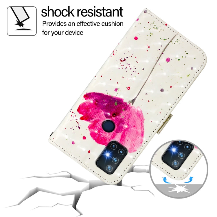 Funda de Cuero con Tapa Horizontal y Pintura 3D para OnePlus Nord N10 5G (Flor)