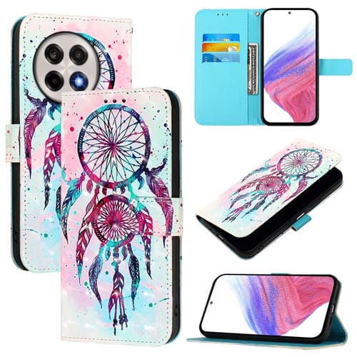 Funda de Cuero con Tapa Horizontal y Pintura 3D para OnePlus 13R Ace 5 5 Pro (Campanas de Viento Color)