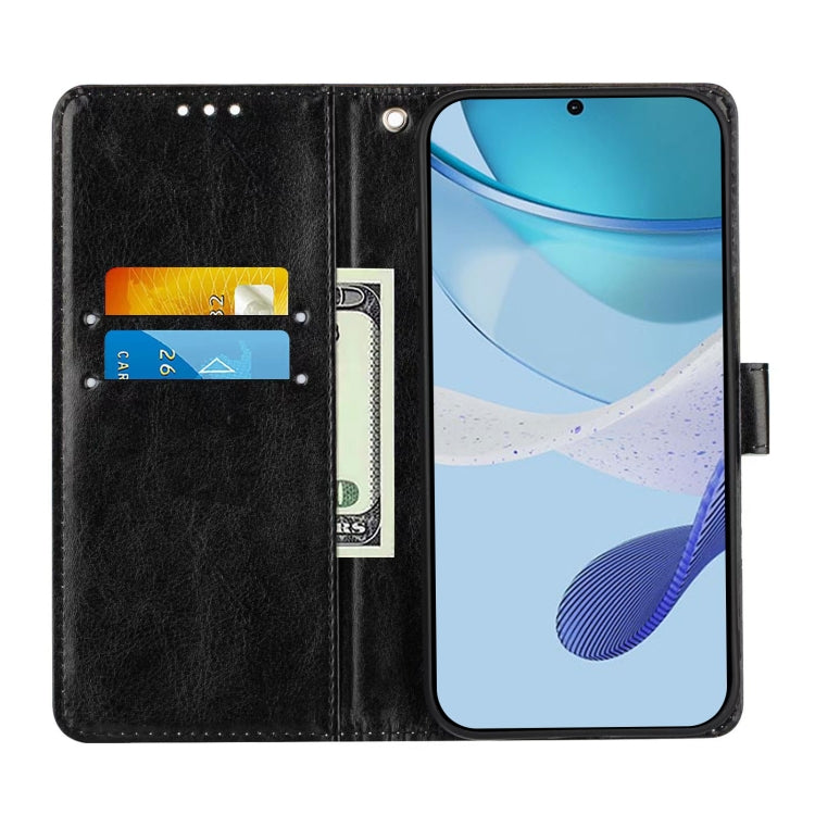 Funda de Cuero para OnePlus Nord N10 5G con Patrón de Dibujo de Colores (Rosas Sobre Negro)