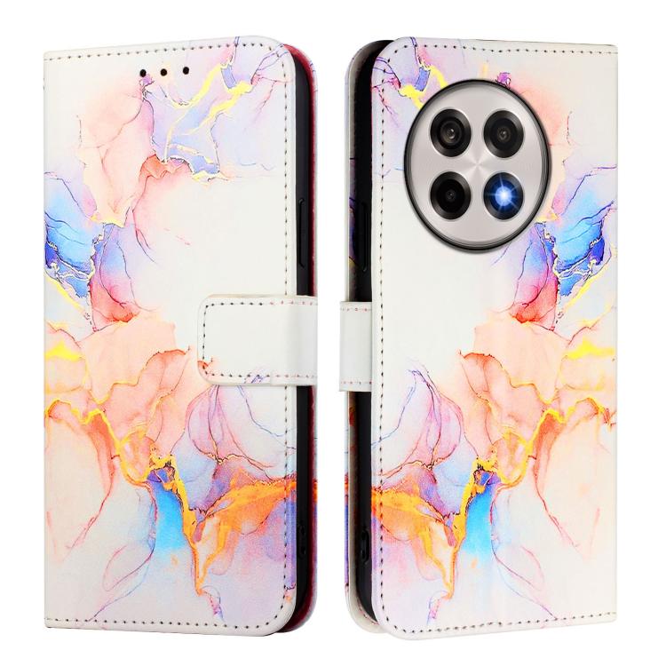 Funda de Cuero con Tapa y Diseño Mármol Pt003 para OnePlus 13R/Ace 5/5 Pro (Galaxy Marble White)