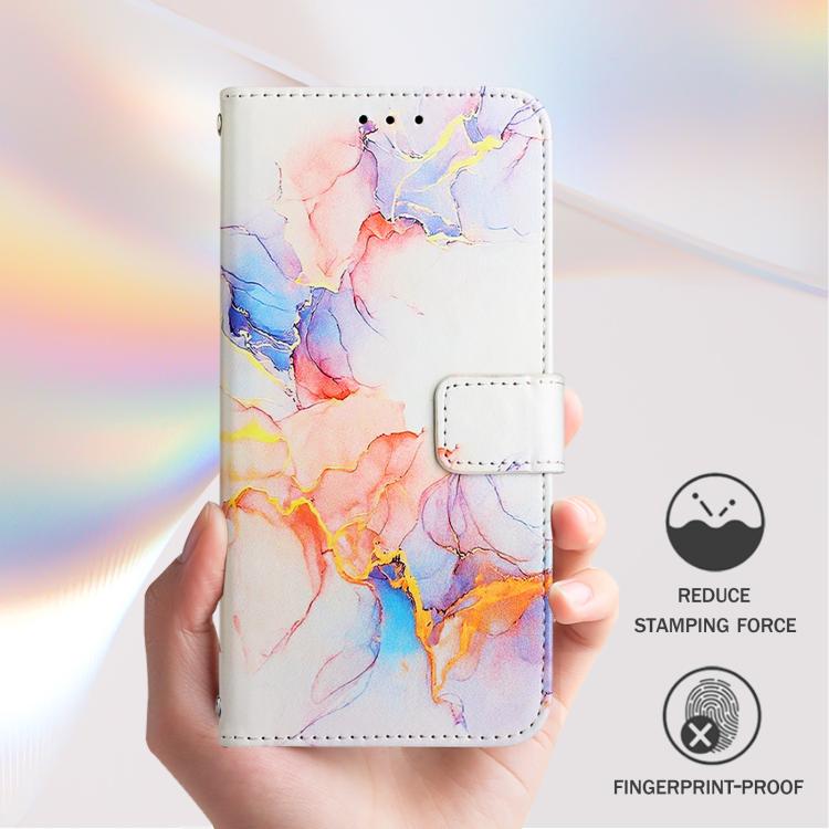 Funda de Cuero con Tapa y Diseño Mármol Pt003 para OnePlus 13R/Ace 5/5 Pro (Galaxy Marble White)