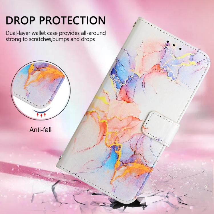 Funda de Cuero con Tapa y Diseño Mármol Pt003 para OnePlus 13R/Ace 5/5 Pro (Galaxy Marble White)