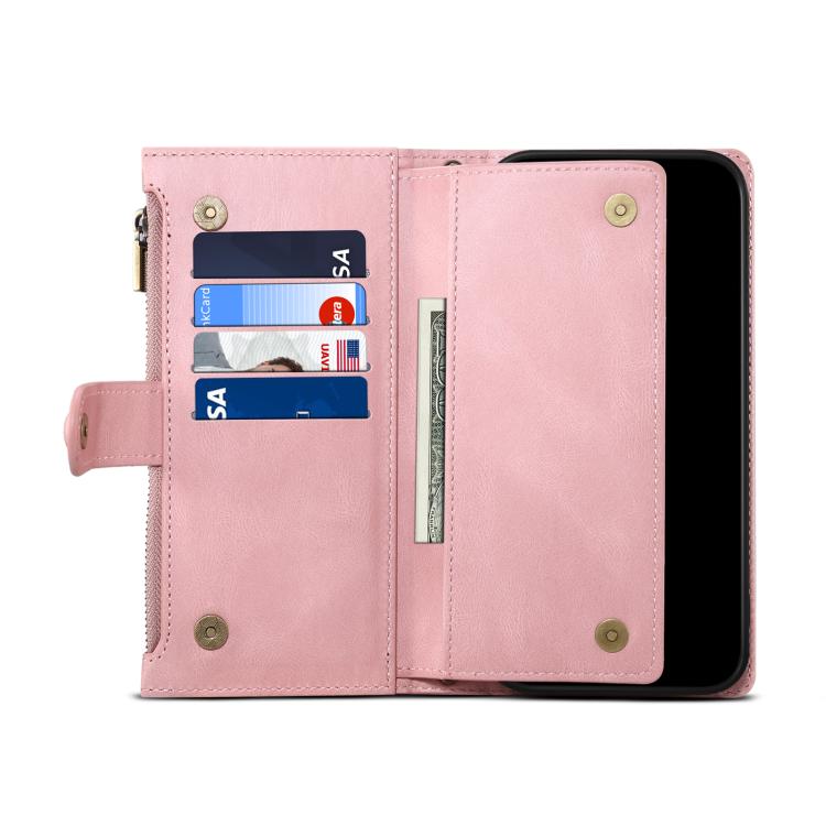 Funda de cuero retro ESEBLE con tecnología RFID para Motorola Edge 60 (oro rosa)