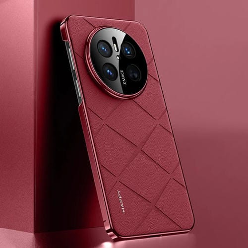 Funda de Cuero Huawei Mate 70 para Teléfono (Rojo Vino)