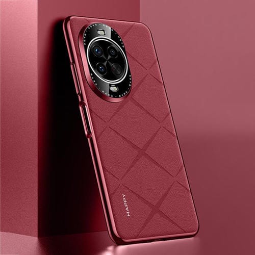 Funda de cuero liso para Huawei nova 14 Pro (rojo vino)