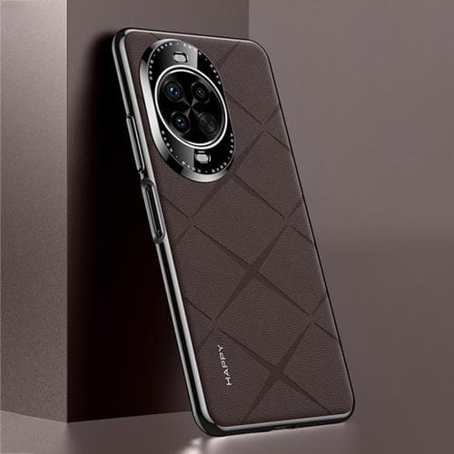 Funda de cuero liso para Huawei nova 14 Pro (marrón)