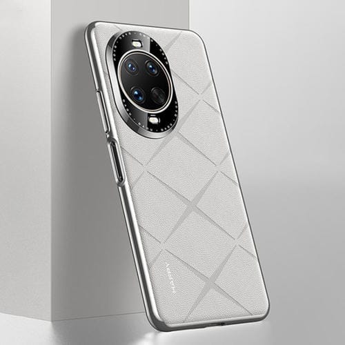 Funda de cuero liso para Huawei nova 14 Ultra (blanca)